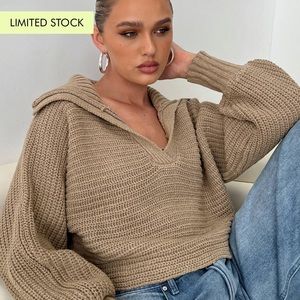 WESTER RIBBED SWEATER MOCHA PRINCESS POLLY